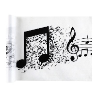 Tovaglia da tavola di 30 cm di note musicali - 5 m