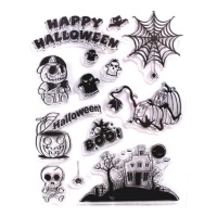 Set di timbri acrilici Happy Halloween 14 x 18 cm