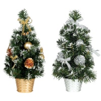 Albero di Natale innevato e decorato 30 cm