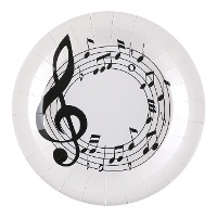 Piatti con note musicali di 22,5 cm - 10 pezzi