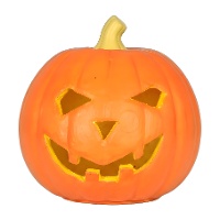 Zucca arancione di Halloween con luce multicolore da 16 cm