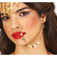 Piercing finto con catena dorata