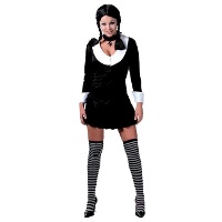 Costume da ragazza sinistra in famiglia macabra con vestito per adulti