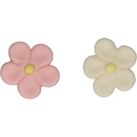 Margherite in pasta di zucchero rosa e bianche - FunCakes - 12 pezzi