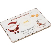 Vassoio natalizio in legno per Babbo Natale, 29,5 x 19,5 cm