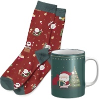 Set regalo con tazza e calzini di Babbo Natale