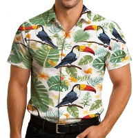 Camicia hawaiana con tucani per adulti