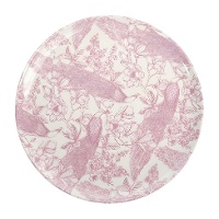 Piatto piano 28 cm malva con stampa floreale