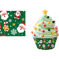 Pirottini per cupcake con stampa di Babbo Natale