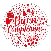 Stencil di Buon Compleanno da 25 cm - Decora