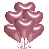Palloncini in lattice cromato biodegradabile a forma di cuore da 30 cm - Palloncini Nordic - 6 pezzi