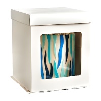Scatola di 26 x 26 x 29,4 cm per torta bianca con finestra