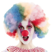 Parrucca da clown multicolore tono opaco