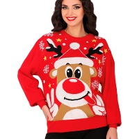 Maglione natalizio da donna con renna