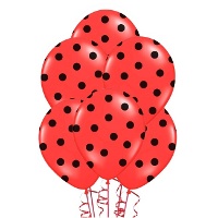 Palloncini in lattice con punti neri da 30 cm - PartyDeco - 50 unità