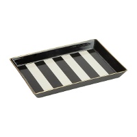 Svuota tasche elegante a righe bianche e nere con bordo dorato