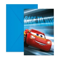 Inviti Cars blu - 6 pezzi