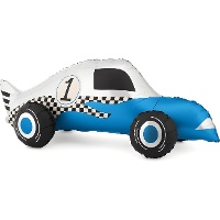 Palloncino auto da corsa blu da 90 x 34 cm