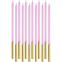 Candele color pastello di 14 cm - 12 pezzi