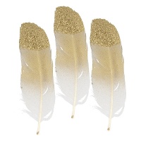 Piume decorative con sfumatura e glitter - 6 unità