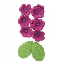 Decorazioni commestibili di zucchero a forma di fiori e foglie - Dekora - 13 pezzi