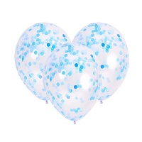 Palloncini di lattice trasparenti con coriandoli da 30 cm - 3 unità