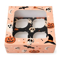 Scatola per 4 cupcake di Halloween Boo - Azucren