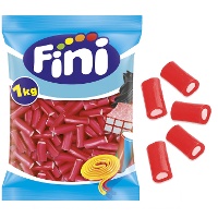 Liquirizia rossa ripiena di fragole in cubetti - Taco ripieno di fragole Fini - 1 kg