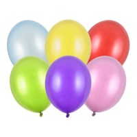 Palloncini in lattice di 12 cm metallizzati - PartyDeco - 100 unità