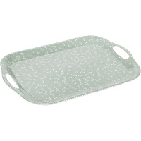 Vassoio 41 x 29 cm con stampa foglie verdi