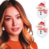 Orecchini di pupazzo di neve con cappellino - 1 paio