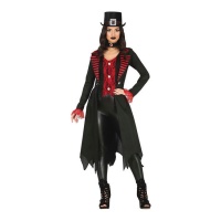 Costume elegante vampiro nero e rosso da donna