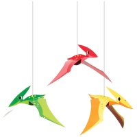 Decorazioni pensili di dinosauri Pterodactylus - 3 unità