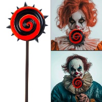 Lecca-lecca a spirale rosso e nero di 20 cm