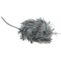 Topo grigio peloso di 11 cm