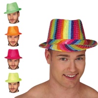 Cappello da gangster con paillettes colorate
