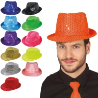 Cappello da gangster con paillettes colorate