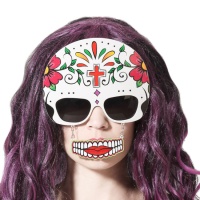 Occhiali con maschera e bocca di Catrina