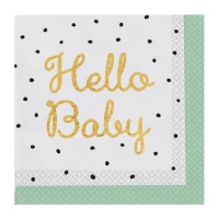 Tovaglioli Hello Baby 16,5 x 16,5 cm - 16 unità