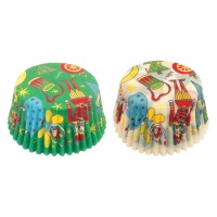 Pirottini cupcake schiaccianoci bianchi e verdi - Decora - 36 unità