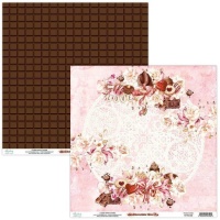 Carta scrapbooking Chocolate Kiss rosa - Carte Mintay - 1 foglio