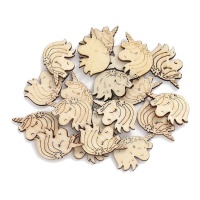 Mini sagome unicorno sognante di legno da 3 cm - 20 unità