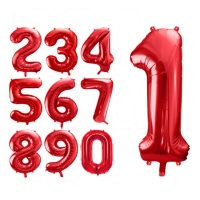 Palloncino numero rosso da 86 cm - PartyDeco
