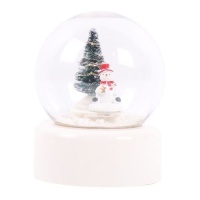 Palla di neve bianca Babbo Natale con musica da 12,5 cm
