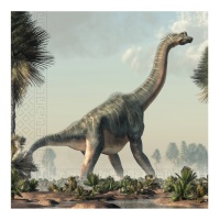 Tovaglioli dinosauro giurassico 16,5 x 16,5 cm - 20 pezzi.