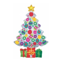 Palloncino albero di Natale con regali da 99 cm - Grabo