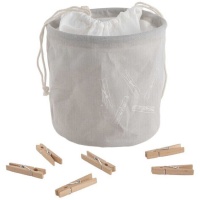 Cestino portaoggetti con 20 mollette grigio