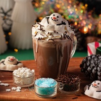 Kit di decorazione per cioccolata calda con pupazzo di neve fuso