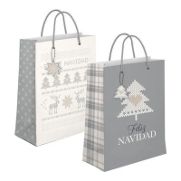 Borsa regalo Buon Natale nordico da 45 x 10 x 33 cm - 1 unità