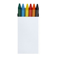 Pastelli a cera colorati in scatola bianca - set da 6